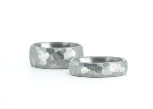 Custom "Charles" Hand-Ground Titanium Rings 