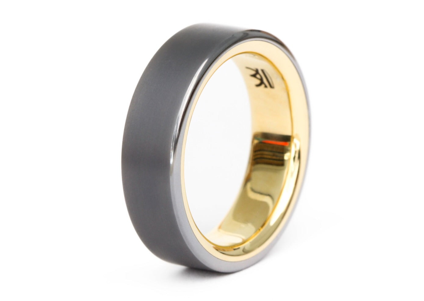 Custom "Klimt" Ring: Tantalum & Gold Rings 5.5 6mm 14k Yellow Gold