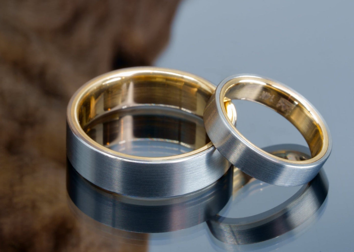 The 'Klimt' Titanium Ring with 14k Interior