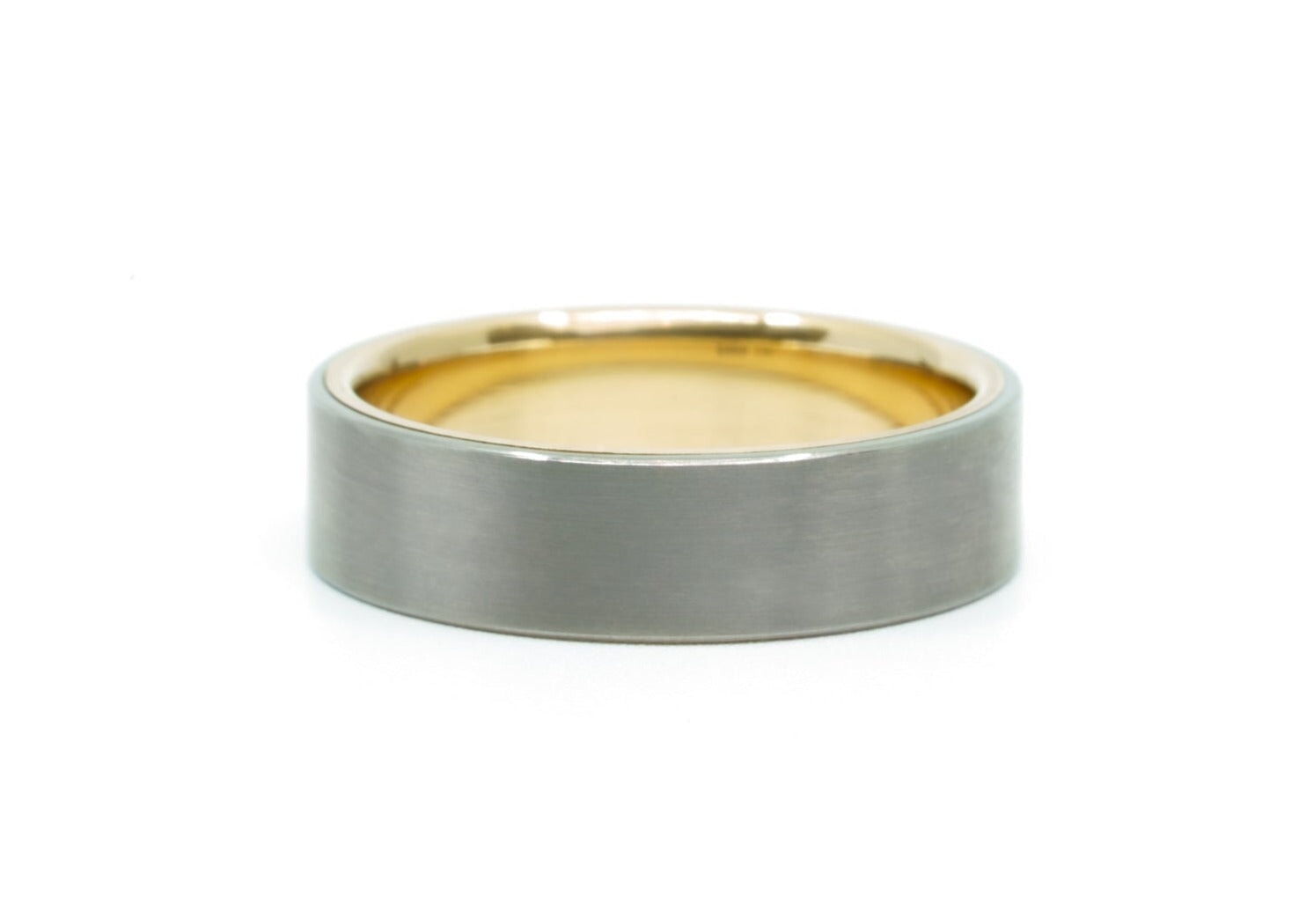 Custom "Klimt" Ring: Titanium & Gold Rings 