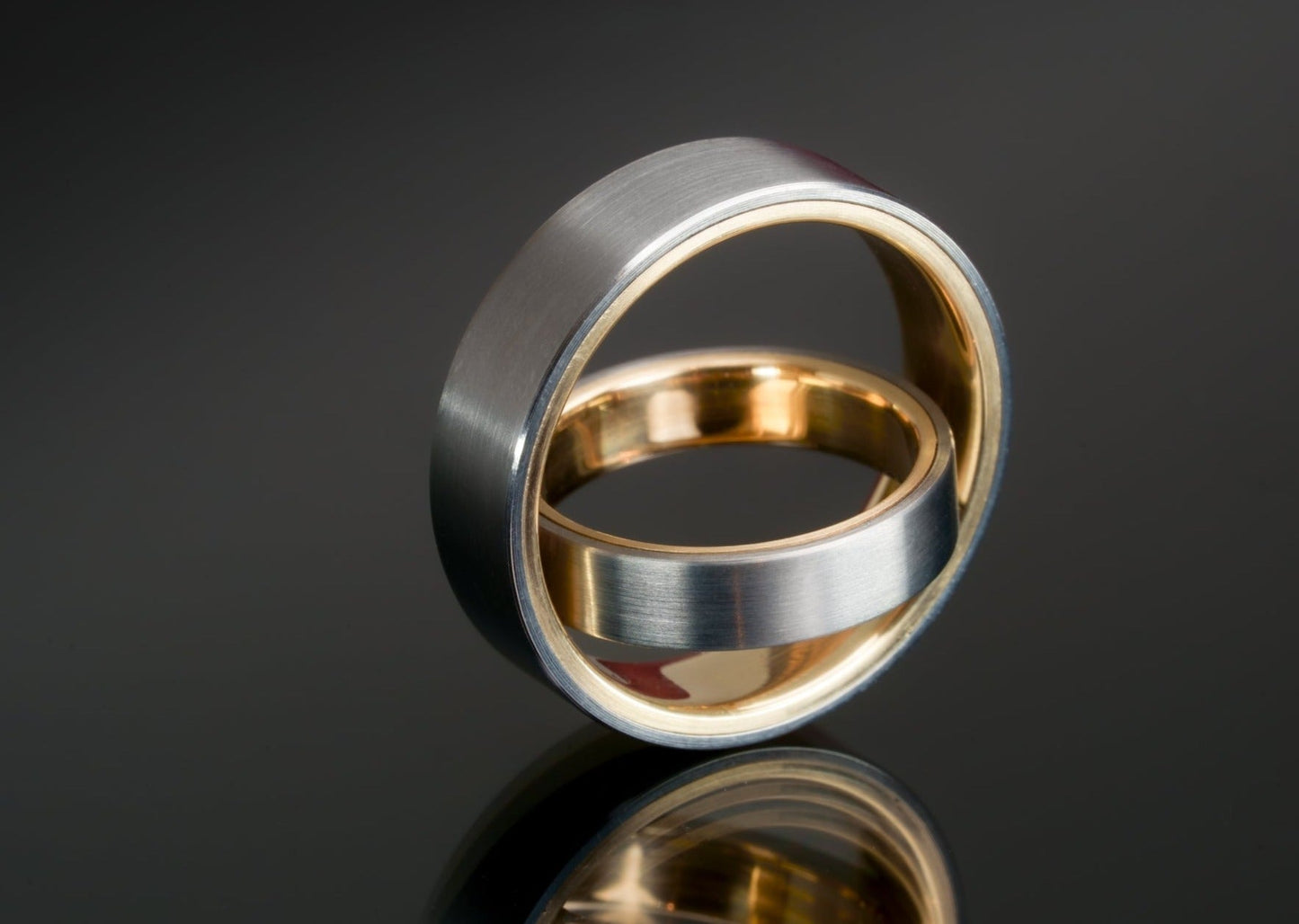 The 'Klimt' Titanium Ring with 14k Interior