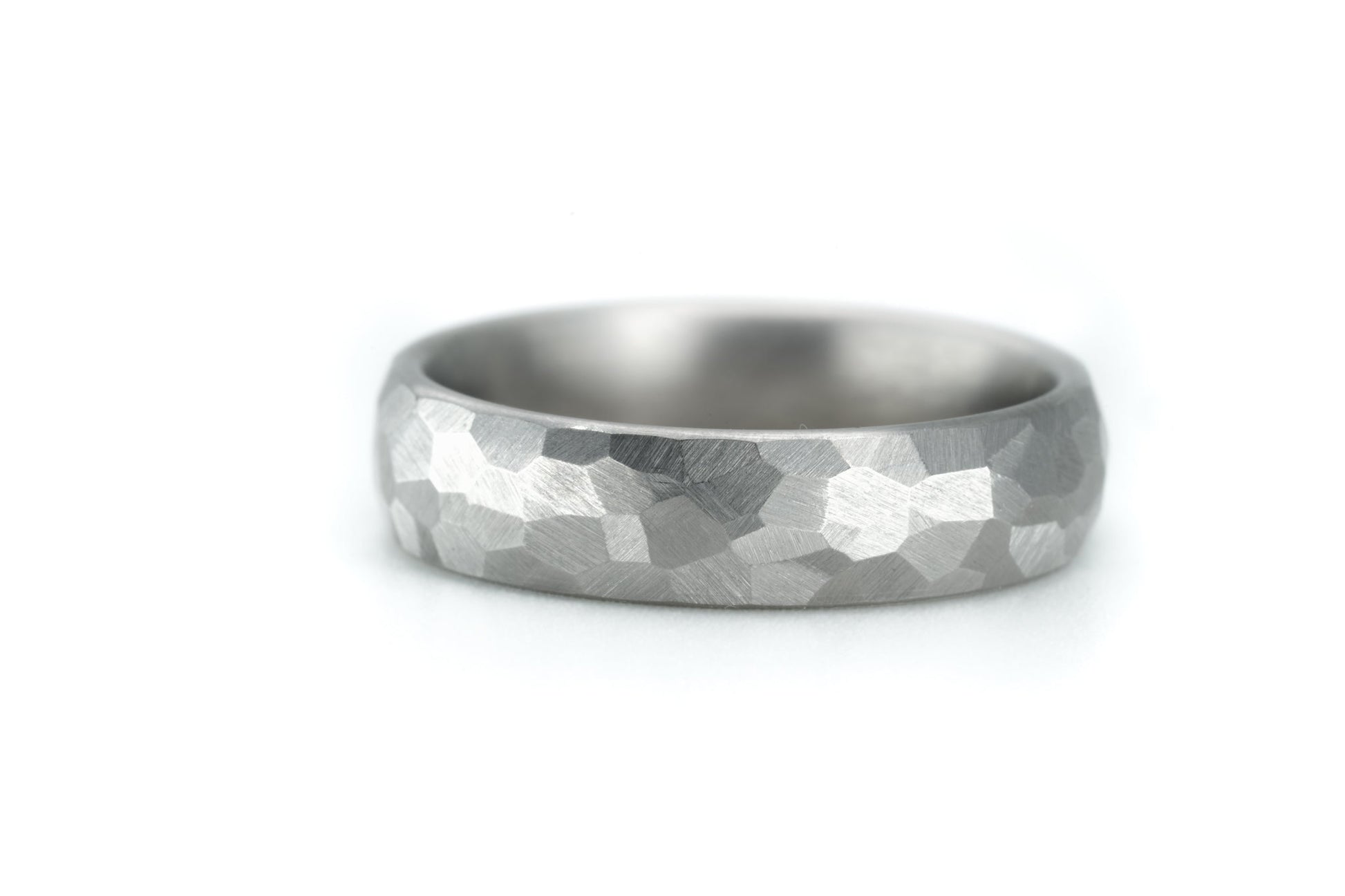 Faceted Titanium "Charles" Couples Set Rings 