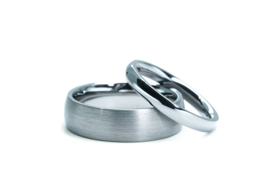 Paired Tantalum Domed Ring Set Rings 