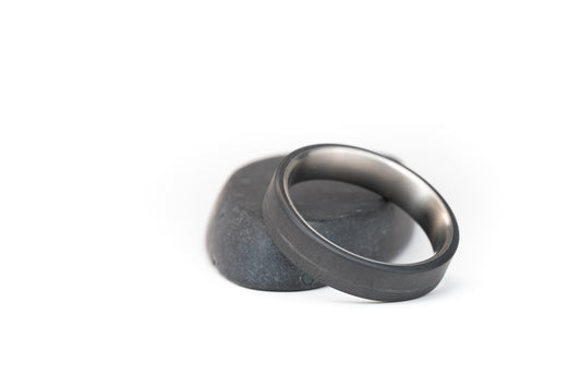 Size 12.5 Closeout Ring: "Raymond" Carbon & Titanium