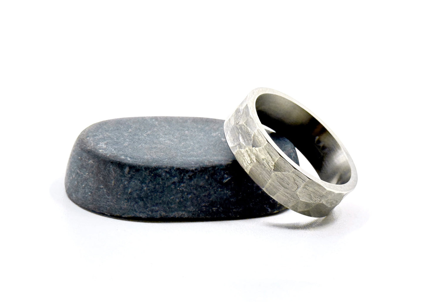 Size 9 Closeout Ring: "Ulrich" Distressed Titanium