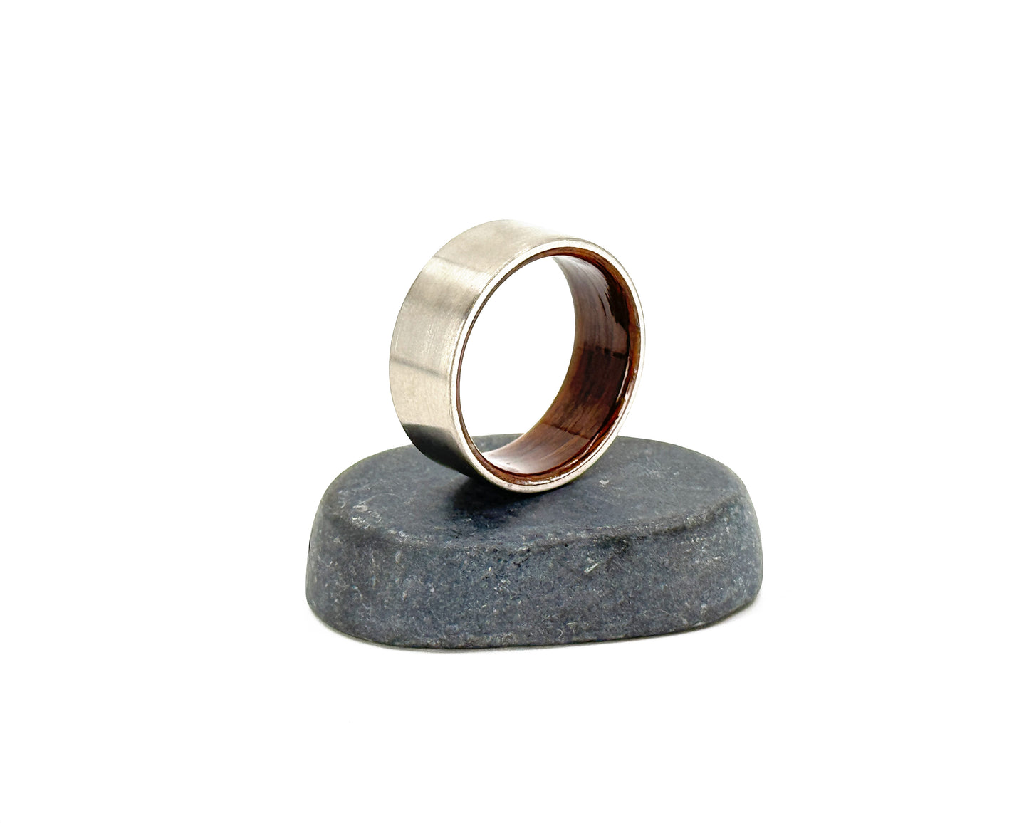 Size 8.5 Closeout Ring: 8mm "Guthrie" Titanium + Rosewood
