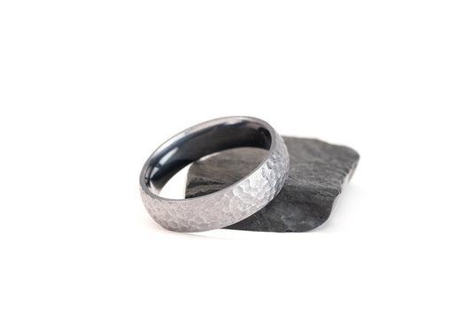 Size 10.0 Closeout Ring: Hammered Tantalum "Farrell"