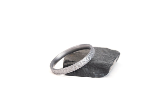 Size 10.5 Closeout Ring: Hammered Tantalum 3mm "Farrell"