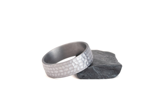 Size 13.0 Closeout Ring: Hammered Tantalum "Farrell" Prototype