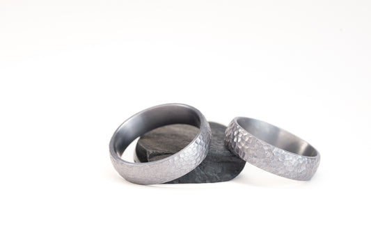 Size 10.5 Closeout Ring: Hammered Tantalum "Farrell"