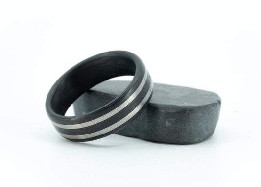 Size 10.5 Prototype Ring: Titanium & Carbon Fiber