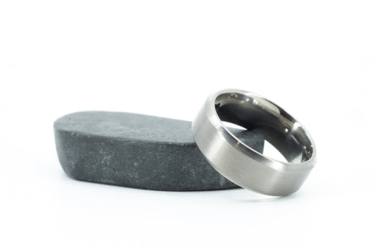 Size 7 Prototype Ring: Brushed Titanium w/ Bevel