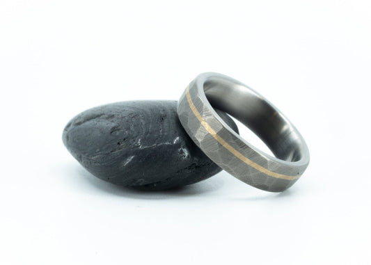 Size 9.5 Closeout Ring: "Wyatt" Distressed Titanium