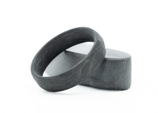 Faceted Carbon Fiber Prototype Ring: The 'Bates'