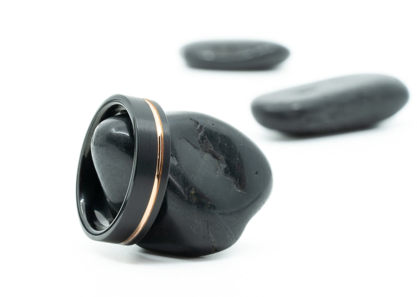 Black Tungsten "Elliot" with Rose Gold Inlay