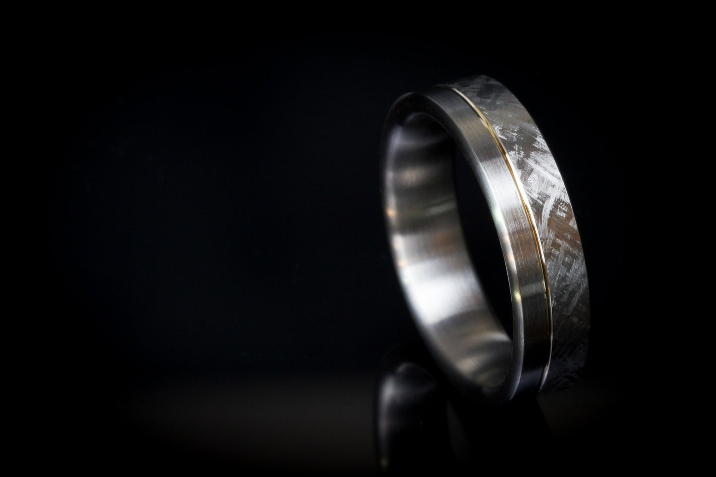 Custom Titanium 'Rae' Ring With 14k Inlay