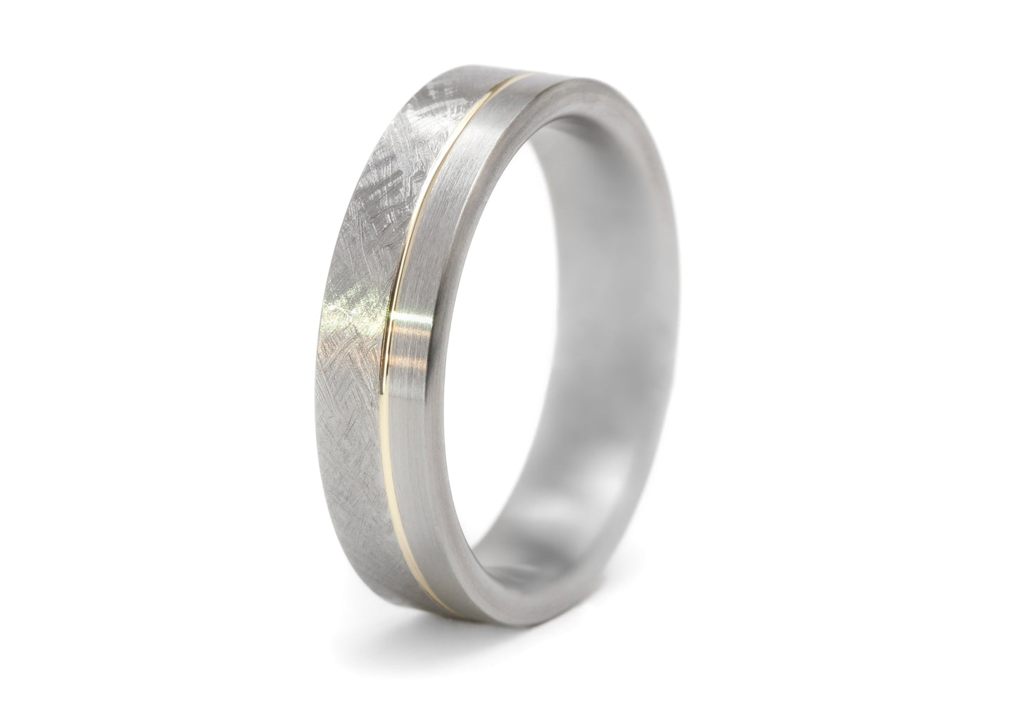 Custom Titanium 'Rae' Ring With 14k Inlay