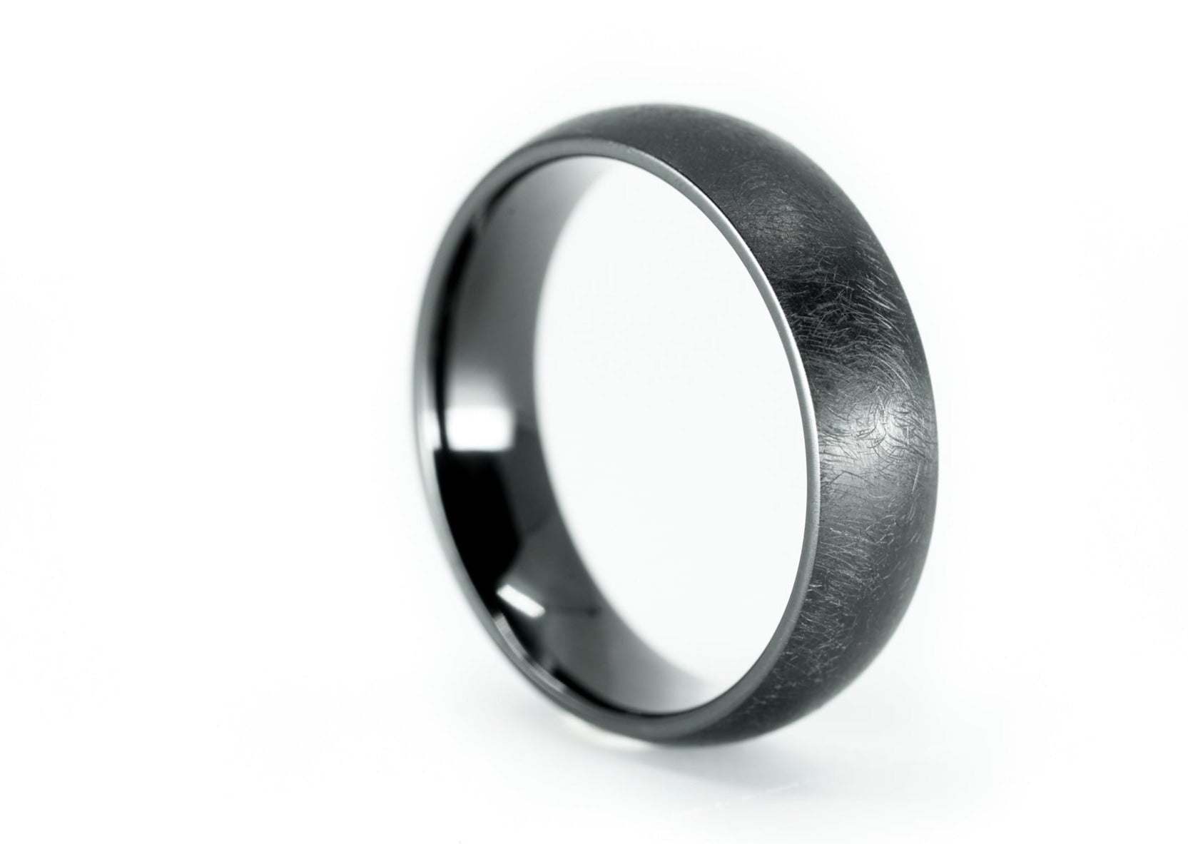Titanium Black Platinum Ring Unique Titanium Men Wedding Band With