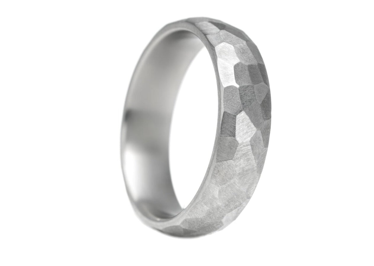 The Charles Faceted Titanium Rings 