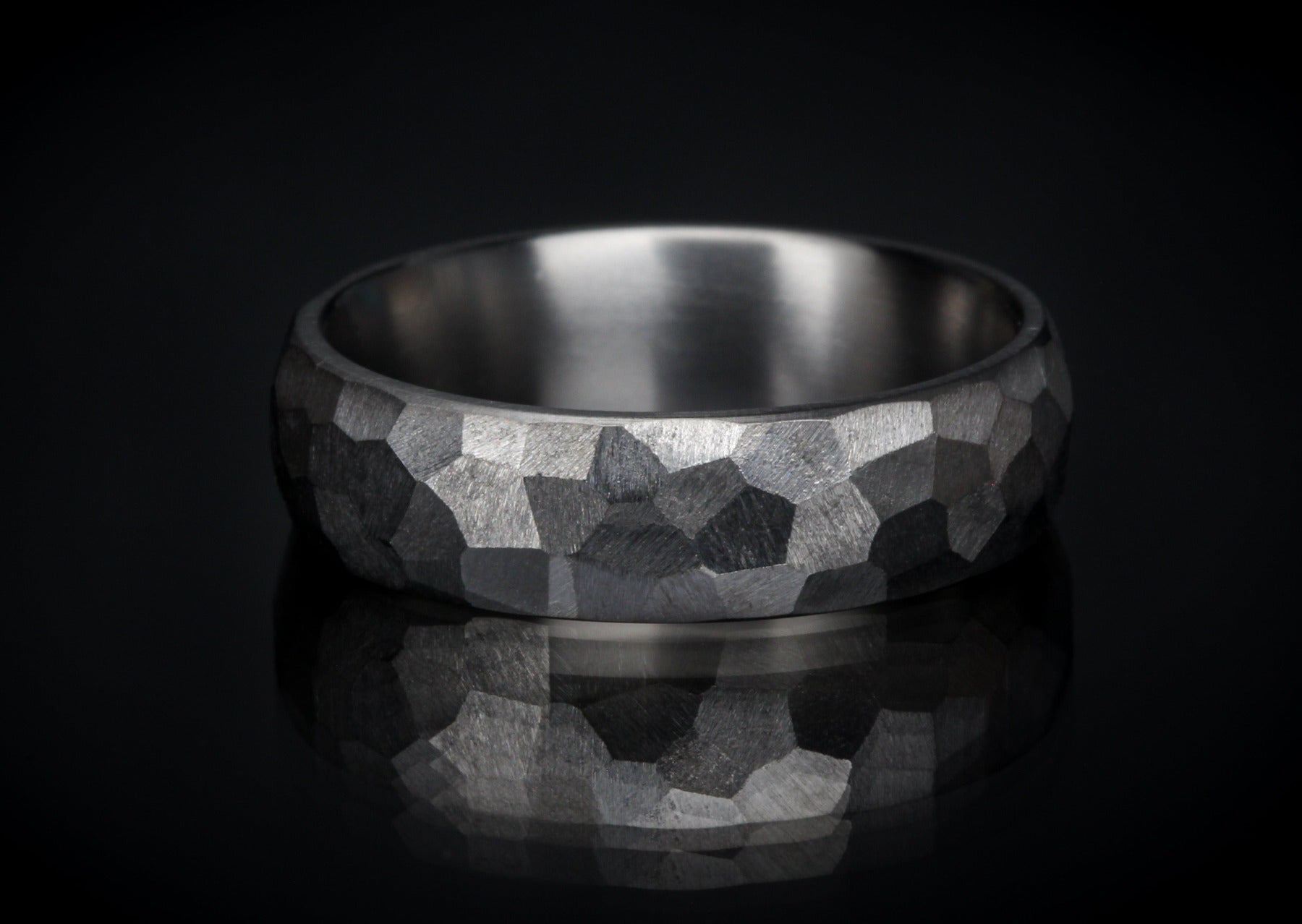 The Charles Faceted Titanium Rings 