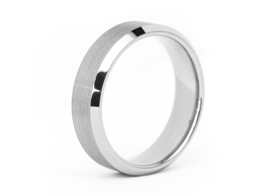 The Crawford Beveled Tungsten Ring Rings 