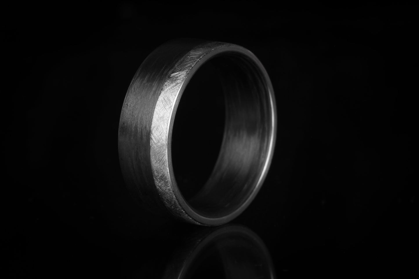 The "Eklipse" Etched Titanium + Carbon Rings 
