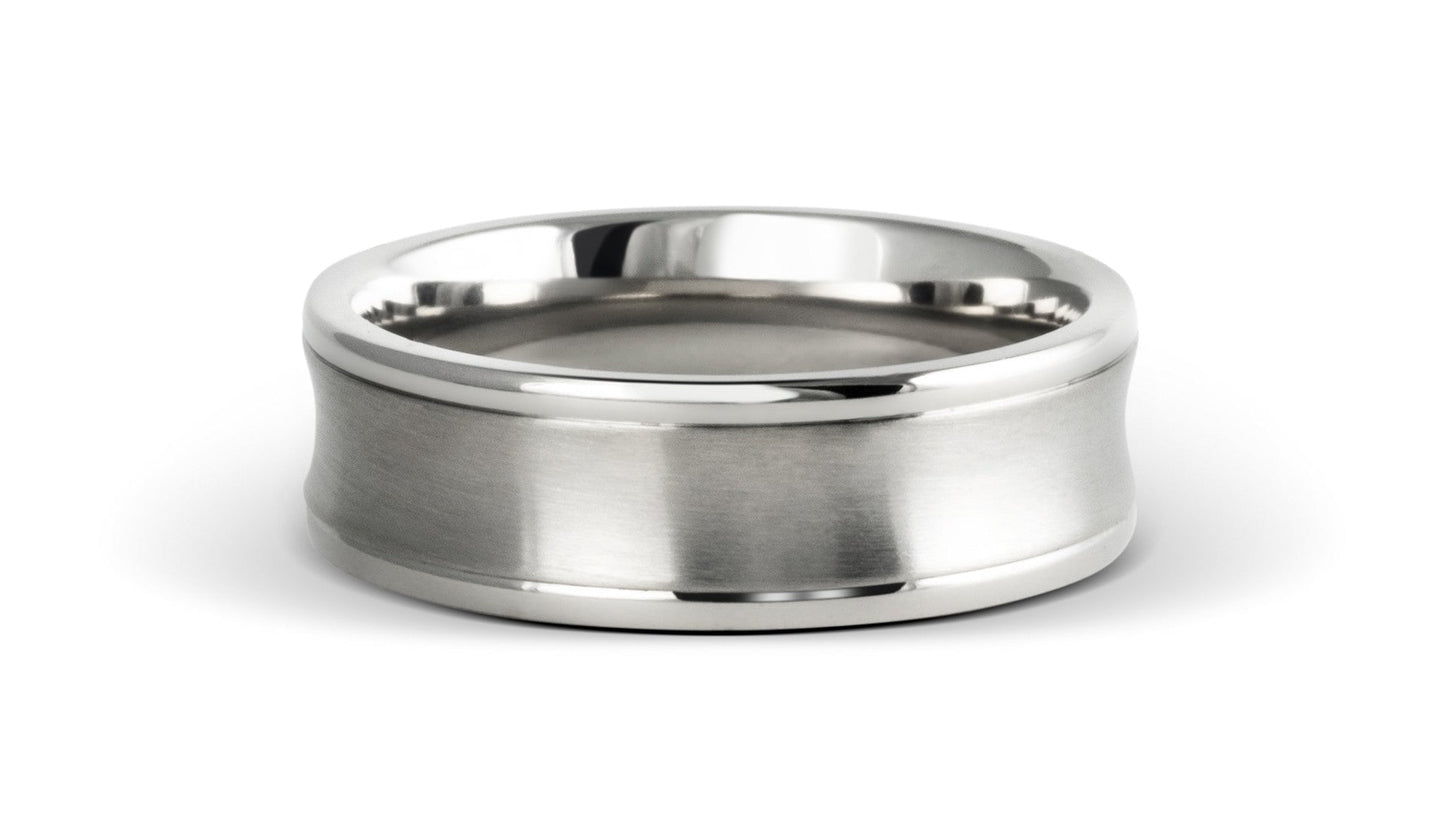 The Ellison Concave Titanium Ring Rings 