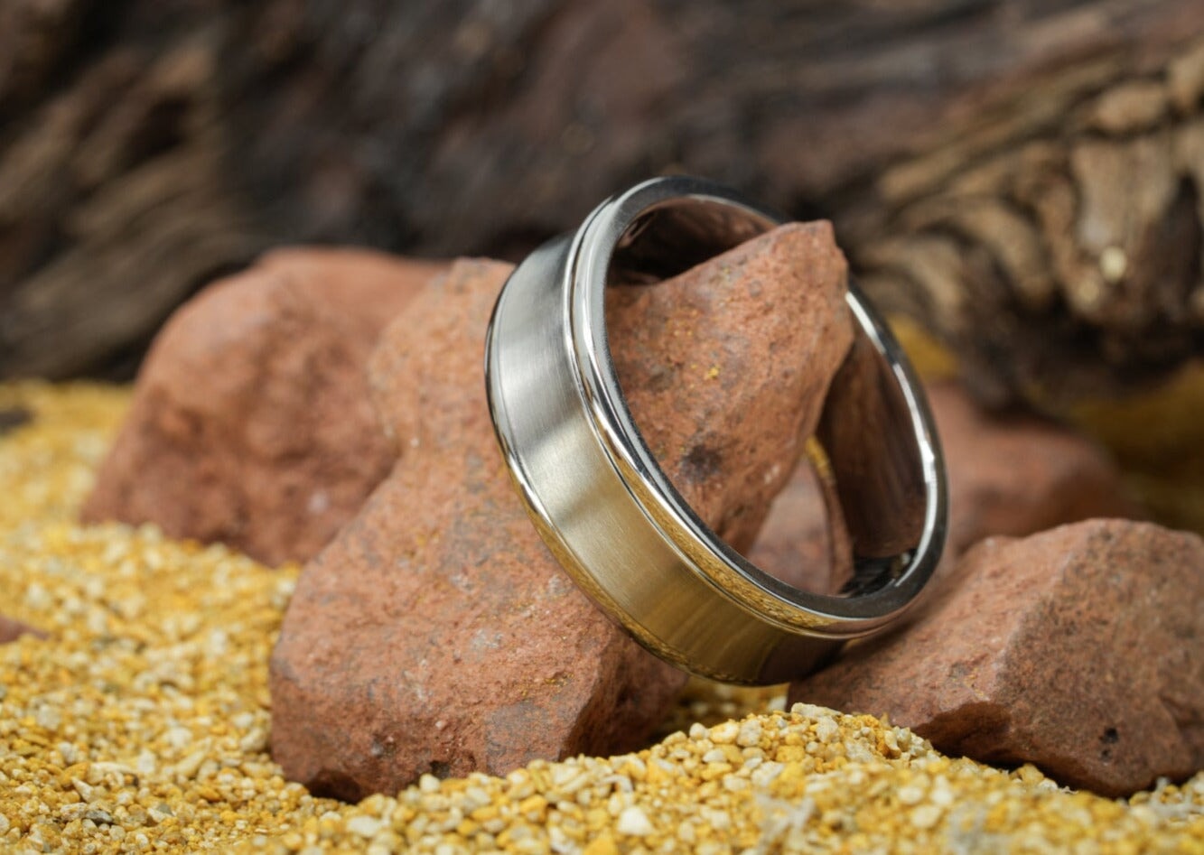 The Ellison Concave Titanium Ring Rings 