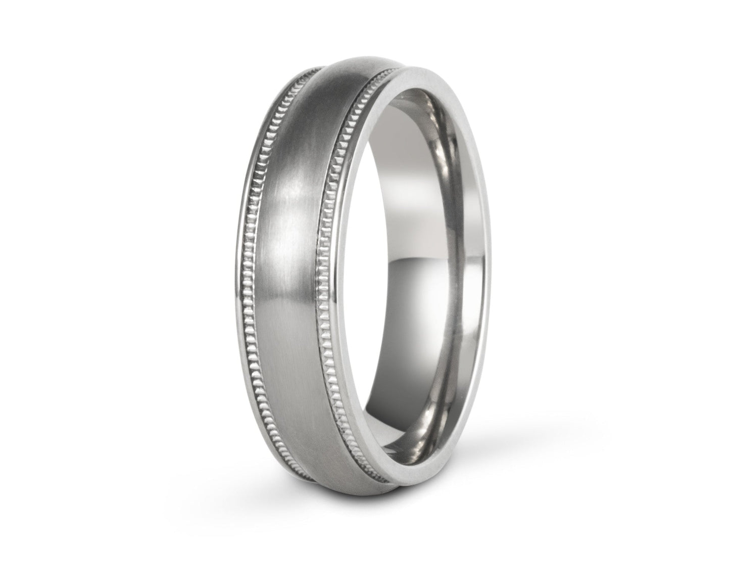 The Fitzroy Titanium Milgrain Edge Rings 