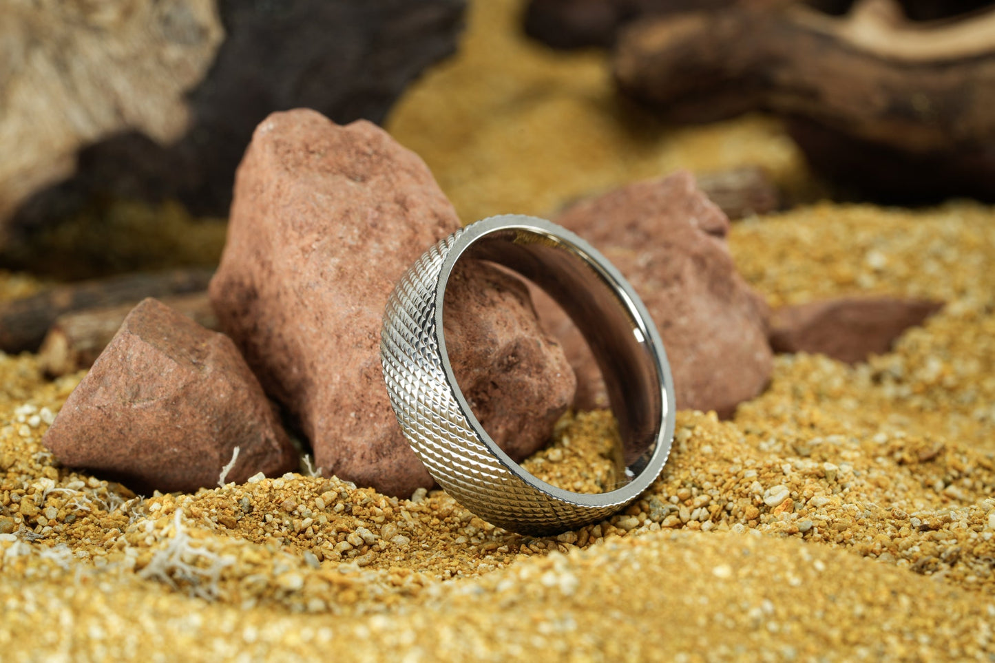 The MCA Knurled Titanium Ring Rings 