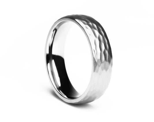 The Renzo Hammered Titanium Ring Rings 