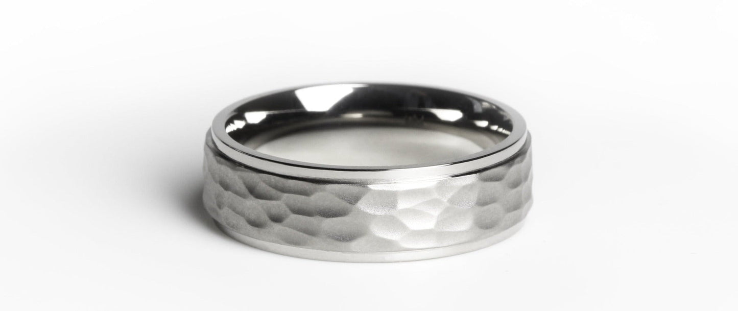 The Sotillo Hammered & Stepped Titanium Rings 