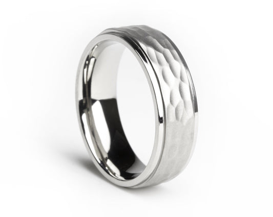 The Sotillo Hammered & Stepped Titanium Rings 