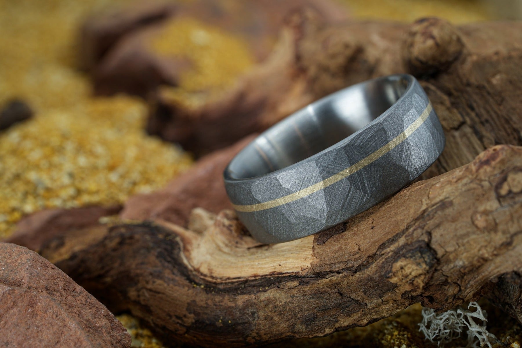 Titanium x 14k "Wyatt" Couples Set Rings 