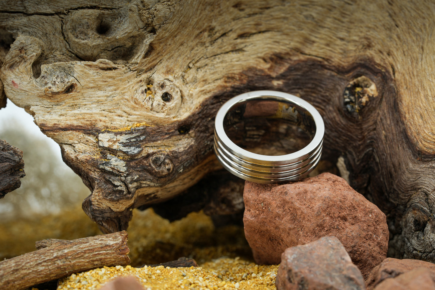The 'Sendak' Tri-Groove Titanium Ring