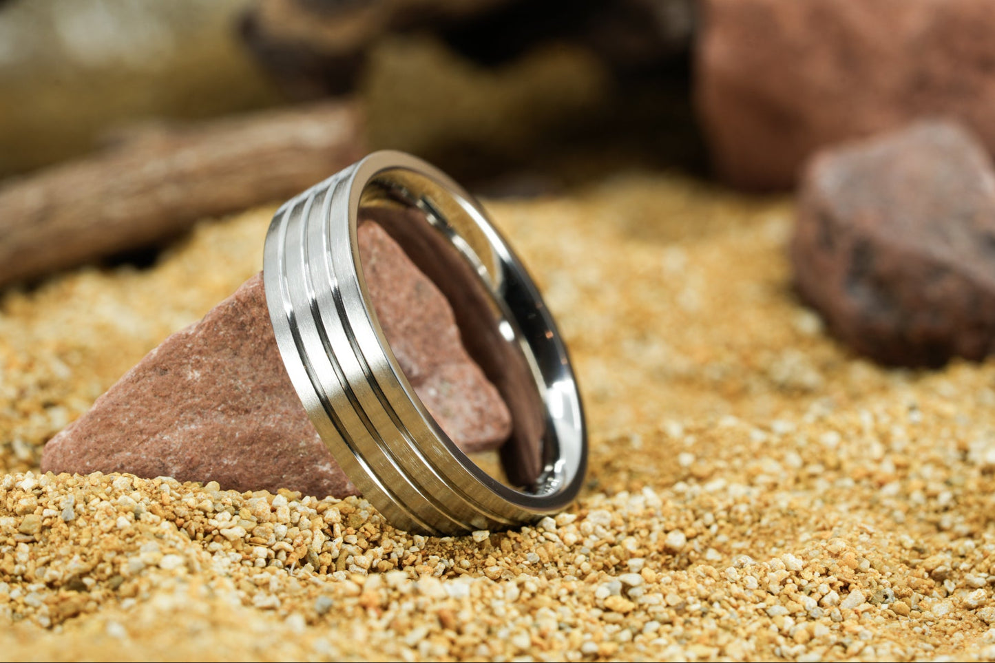 The 'Sendak' Tri-Groove Titanium Ring
