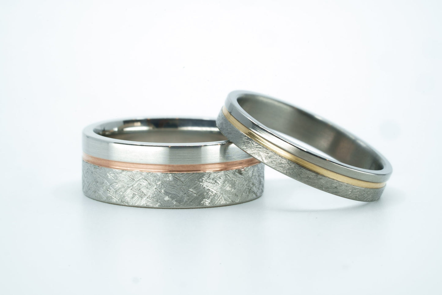 X226 Custom Ring: 5mm Titanium 'Rae' w/ 14kYG Rings 