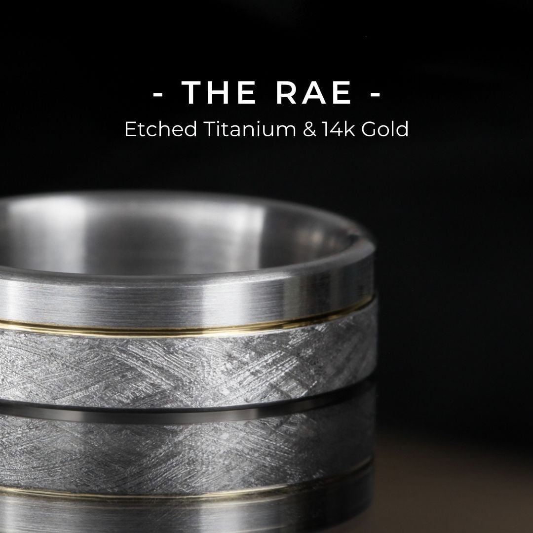 Custom Titanium 'Rae' Ring With 14k Inlay